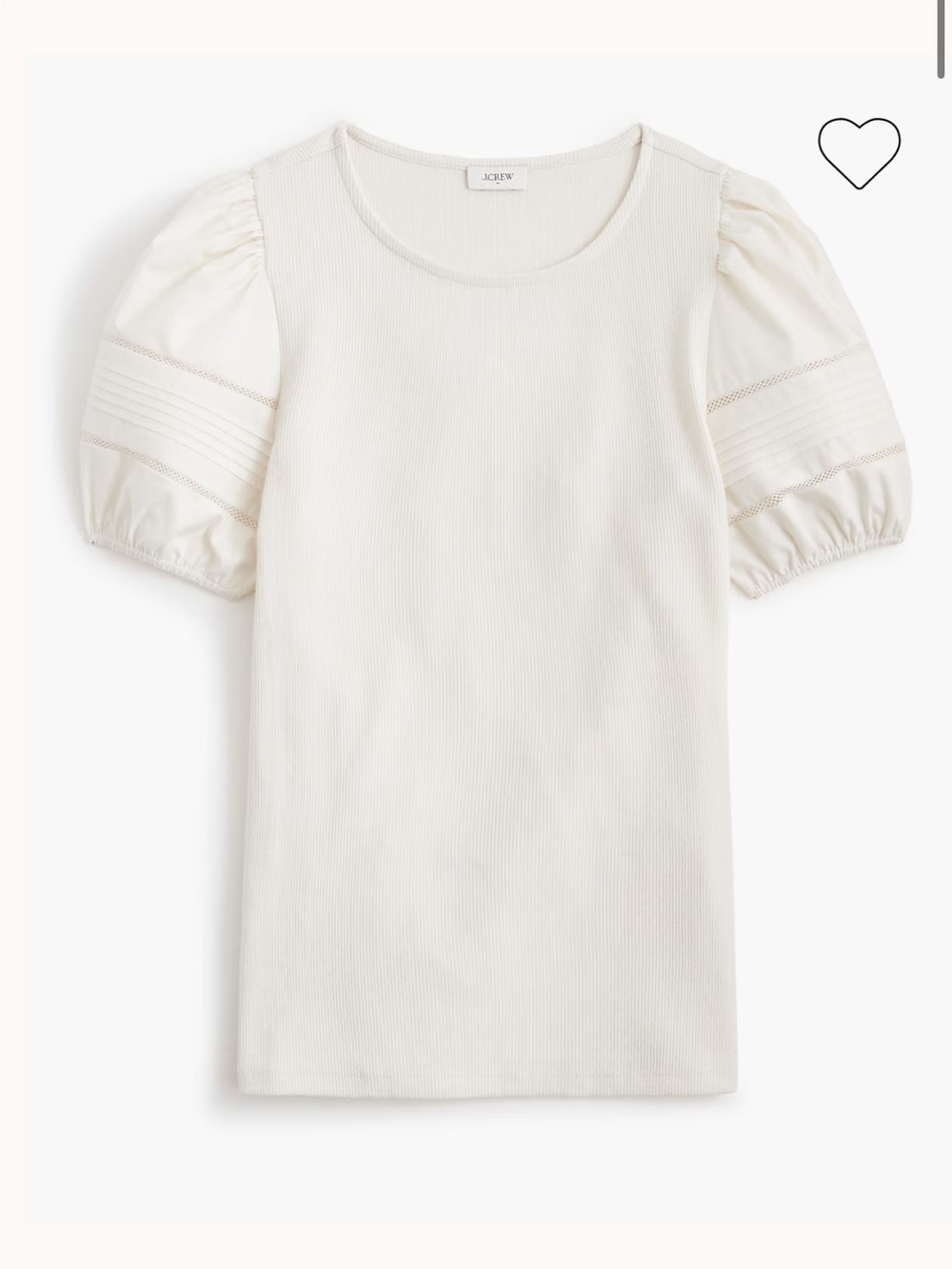 J. Crew Puff-Sleeve Mixy Top in Ivory